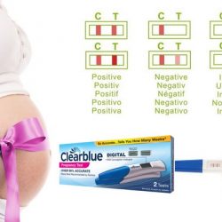 L'image représente différents tests de grossesse ainsi que le ventre d'une femme enceinte.