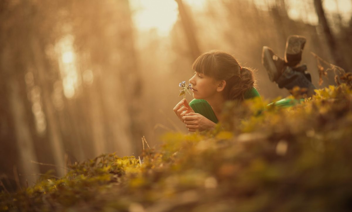 l'image représente une personne dans la nature