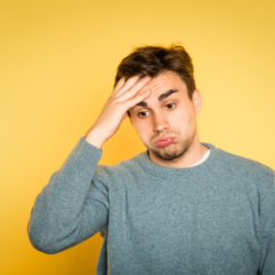 L'image représente un homme ayant des vertiges