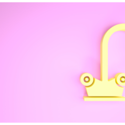 un robinet sur fond rose