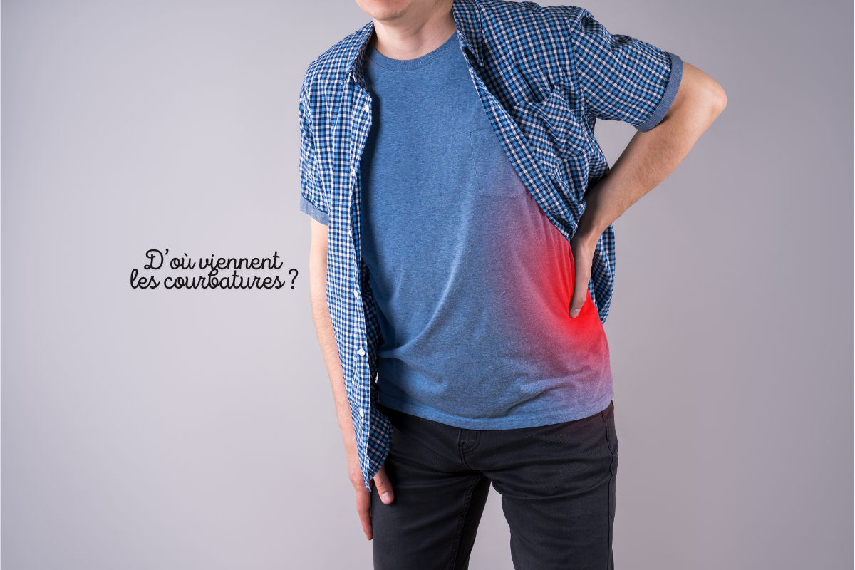 Homme souffrant de douleurs musculaires au dos – origine des courbatures après un effort physique intense